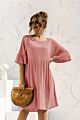 Spring and Short Casual Dresses Gor Women Short Sleeve Loose Sweatshirt Pocket Dress