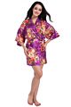 Colorful Female Printed Floral Kimono Dress Gown Chinese Style Silk Satin Robe Nightgown Flower S M L Xl Xxl