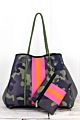 Large Capacity Colorful Printed Portable 2 in 1 Neoprene Beach Handbag