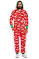 Ready to Ship Home Wear in Stocks Men Pajamas Deer Snowman Stripe Christmas Print Adult One-Piece Pajamas