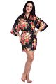 Colorful Female Printed Floral Kimono Dress Gown Chinese Style Silk Satin Robe Nightgown Flower S M L Xl Xxl