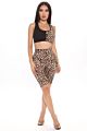 Leopard Print Biker Suit Slim-Fit Tank Top Two Piece Short Sets Women