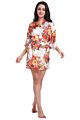 Colorful Female Printed Floral Kimono Dress Gown Chinese Style Silk Satin Robe Nightgown Flower S M L Xl Xxl