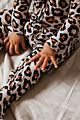 Sell Zip Ruffled Leopard Print Soft Viscose Spandex Baby Bodysuit Romper