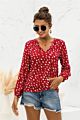 Female 2021Streewear Oversized Xl Tops Blusa V Neck Long Lantern Sleeve Blouse Casual Women Printing Loose Elegant Shirts