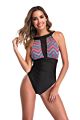 plus Size Swimsuit round Neck Printed One Piece Elegant Swimwear Mesh Halter Bikini Swimsuit