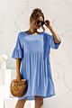 Spring and Short Casual Dresses Gor Women Short Sleeve Loose Sweatshirt Pocket Dress