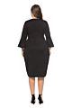 Xilan Xl0150 Womens Clothing plus Size Women Long Dress round Neck Slim Flared Sleeve Dresses