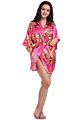Colorful Female Printed Floral Kimono Dress Gown Chinese Style Silk Satin Robe Nightgown Flower S M L Xl Xxl