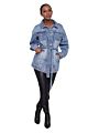 Fall Clothes Trench Coat Denim Jacket with Belt Arrivals Casual Single Breasted Slim Fit Women Jeans Coat