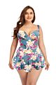 plus Size Swimwear Style One-Piece Large Size Swimsuit Skirt Printed Skin-Friendly Fabric Swimwear W