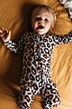 Sell Zip Ruffled Leopard Print Soft Viscose Spandex Baby Bodysuit Romper