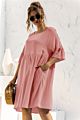 Spring and Short Casual Dresses Gor Women Short Sleeve Loose Sweatshirt Pocket Dress