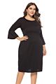 Xilan Xl0150 Womens Clothing plus Size Women Long Dress round Neck Slim Flared Sleeve Dresses