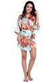 Colorful Female Printed Floral Kimono Dress Gown Chinese Style Silk Satin Robe Nightgown Flower S M L Xl Xxl