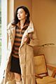 Cream Color Retail Stock a Lot Womens Quilted Long White Duck down Puffer Jacket
