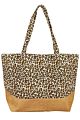 Leopard Stripe Cotton Canvas Hand Bag Crossbody Customized Durable Tote Bag