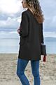 W0088 Women's Casual Blazer Long Sleeve Open Front Work Office Blazer with Pockets Solid Color Coat