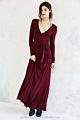 Woman Maxi Dress Wrap Dress with Self Fabric Waist Tie