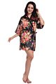 Colorful Female Printed Floral Kimono Dress Gown Chinese Style Silk Satin Robe Nightgown Flower S M L Xl Xxl