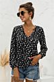 Female 2021Streewear Oversized Xl Tops Blusa V Neck Long Lantern Sleeve Blouse Casual Women Printing Loose Elegant Shirts