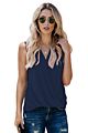 Ladies Ruffle Sleeveless Tops Women Candy Color Casual with Ruffles
