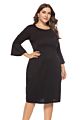 Xilan Xl0150 Womens Clothing plus Size Women Long Dress round Neck Slim Flared Sleeve Dresses