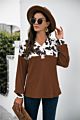 Blouse Women Tops Long Sleeves Polyester Loose Ladies Leopard Shirt Patchwork 646544