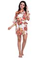 Colorful Female Printed Floral Kimono Dress Gown Chinese Style Silk Satin Robe Nightgown Flower S M L Xl Xxl