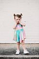 Girls Sleeveless Tie Dye Rainbow Princess Dress Casual T-Shirt Dress for Kids