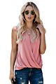 Ladies Ruffle Sleeveless Tops Women Candy Color Casual with Ruffles