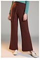 100 Pure Cashmere Rib Knitted Womens Loose Wide Leg Pants