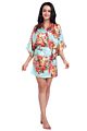 Colorful Female Printed Floral Kimono Dress Gown Chinese Style Silk Satin Robe Nightgown Flower S M L Xl Xxl