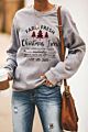 Design Womenes Christmas Car Letters Print Pullover Sweatshirt