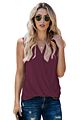 Ladies Ruffle Sleeveless Tops Women Candy Color Casual with Ruffles