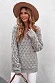 Women's V Neck Pullover Sweater Long Sleeve Hollow Out Lightweight Knit Sweaters