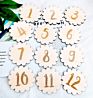 Multifunctional Wood Educational Play Milestone Disc Laser Engrave Wooden Discs Baby Milestone Cards Wooden with Family Love