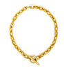 Twisted Stainless Steel Brass Alloy Silver Ring Bracelet Necklace Choker 18K 24K Gold Plated Cuban Chain Links for Women Men