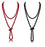 Bead Strand 60" Long Wrap Statement Faceted Crystal Necklace
