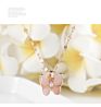 18K Gold Plated Crystal Butterfly Necklaces Jewelry Stainless Steel Butterfly Pendant Necklace for Women