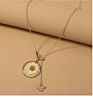 Customized Long Gold Chain Tassel Pendant Choker Adjustable Clasp Resin Pressed Dried Flowers Daisy Jewelry Necklace