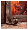 Hearth Small Crest Fireplace Screen with Doors, Decorative Scroll Design, Free Standing Spark Guard