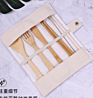 Reusable Eco Friendly Wood Wooden Utensils Travel Camping Fiber Bamboo Cutlery Set