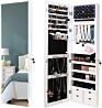 White Multifunctional Full-Length Mirror with Led Mirror Wall-Mounted Jewelry Cabinet