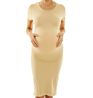 Women Everyday Regular Spandex Crew-Neck Short Sleeves Seamless Maternity Sleepwear Casual Dress Pregnant Maternity Dresses