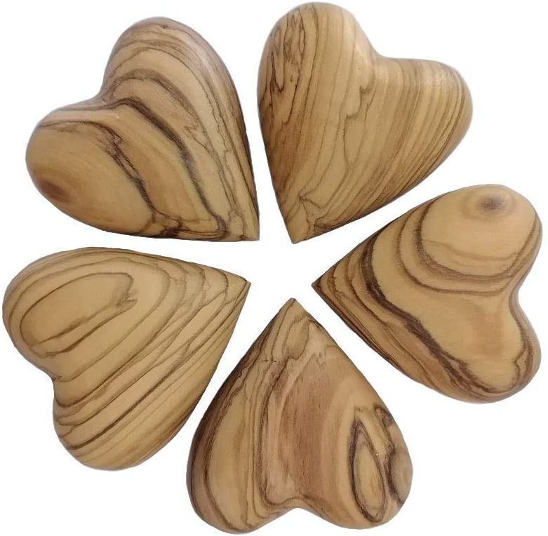 1.38"X1.38"(3.5*3.5Cm)Olive Wood Handmade Love Hearts Olive Wood Hearts