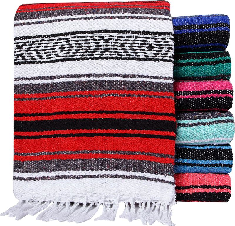 Home Decor Soft Woven Designs Mexican Yoga Blanket Colorful Studio Falsa Mexican Blanket