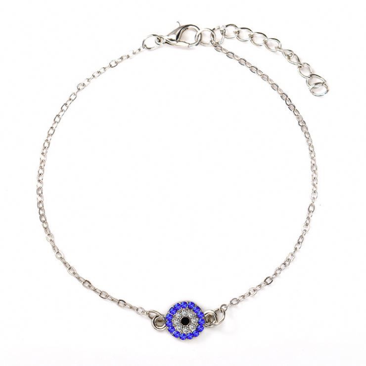 Jewelry Gold Silver Ankle Chain Evil Eyes Anklets Blue Crystal Turkish Eyes Charm Bracelet Anklet