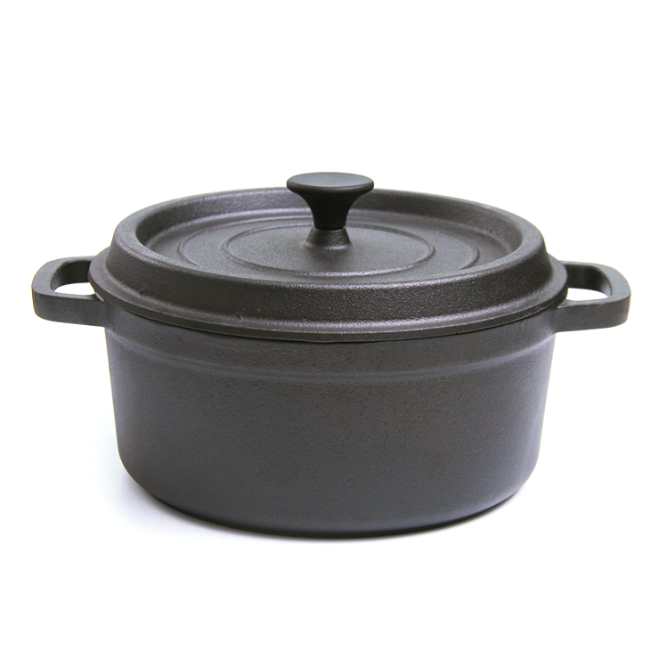 Pre Seasoned Cast Iron Dutch Oven with Dual Handle and Cover Casserole