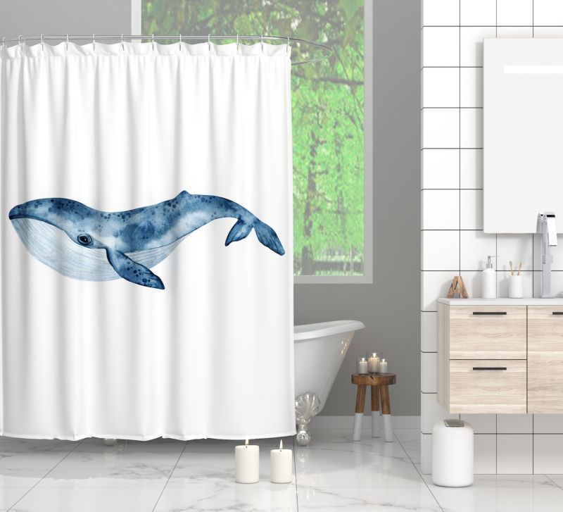 Priting Polyester Bath Shower Curtain 180*180Cm